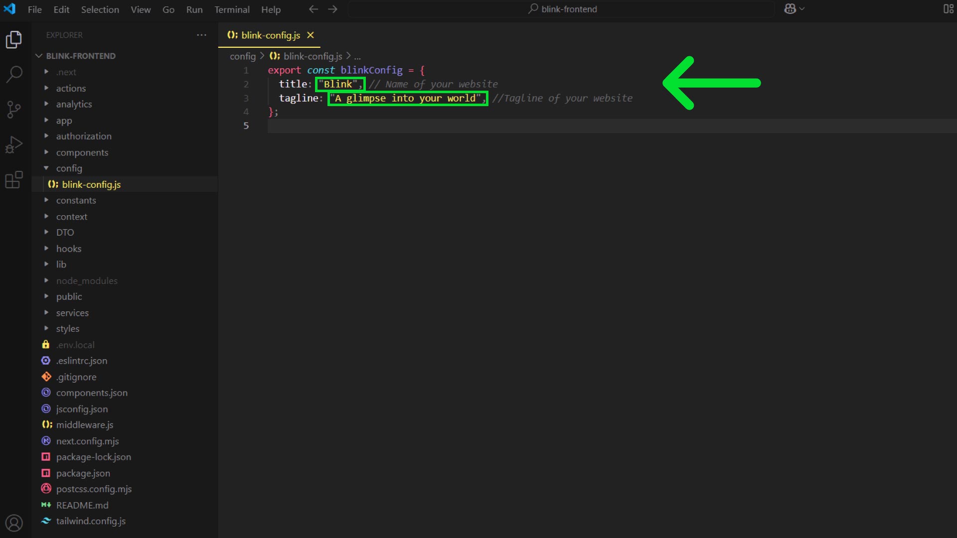 Edit Logo and Tagline