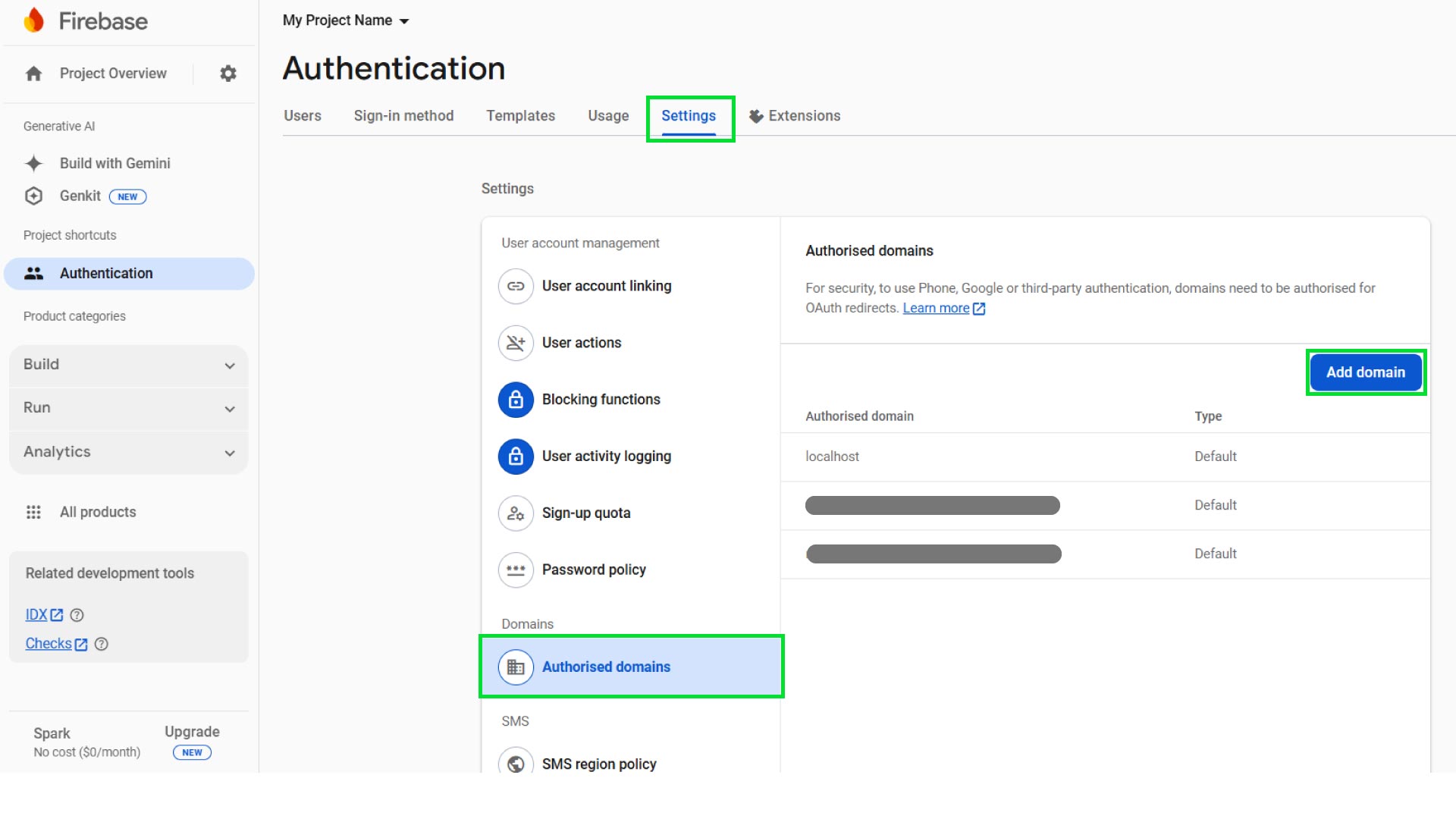 Firebase Authorized Domains