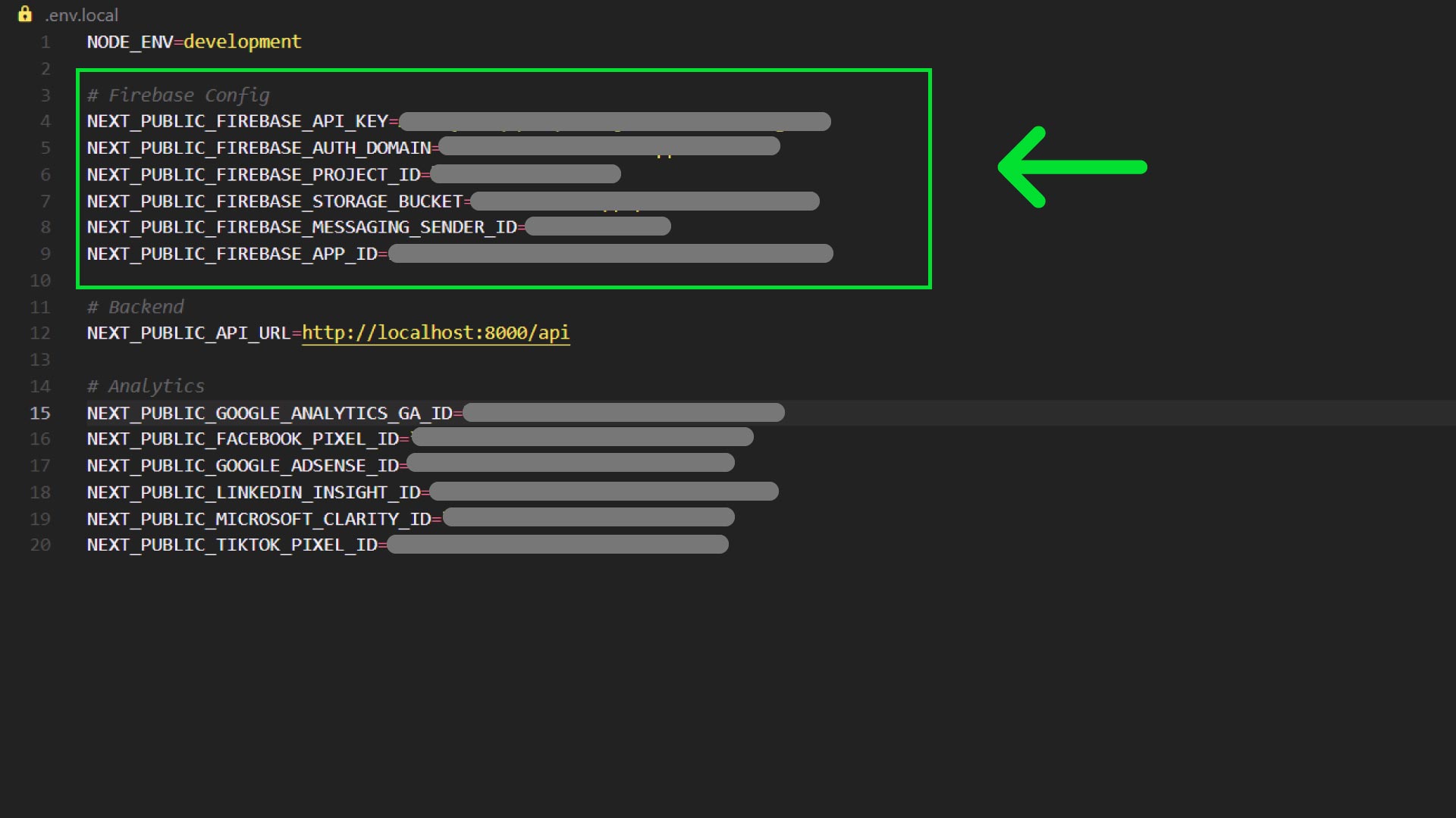 Firebase Configs Save on Environment File