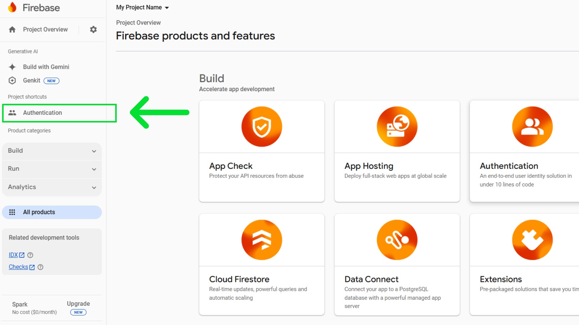 Firebase Select Auth Options
