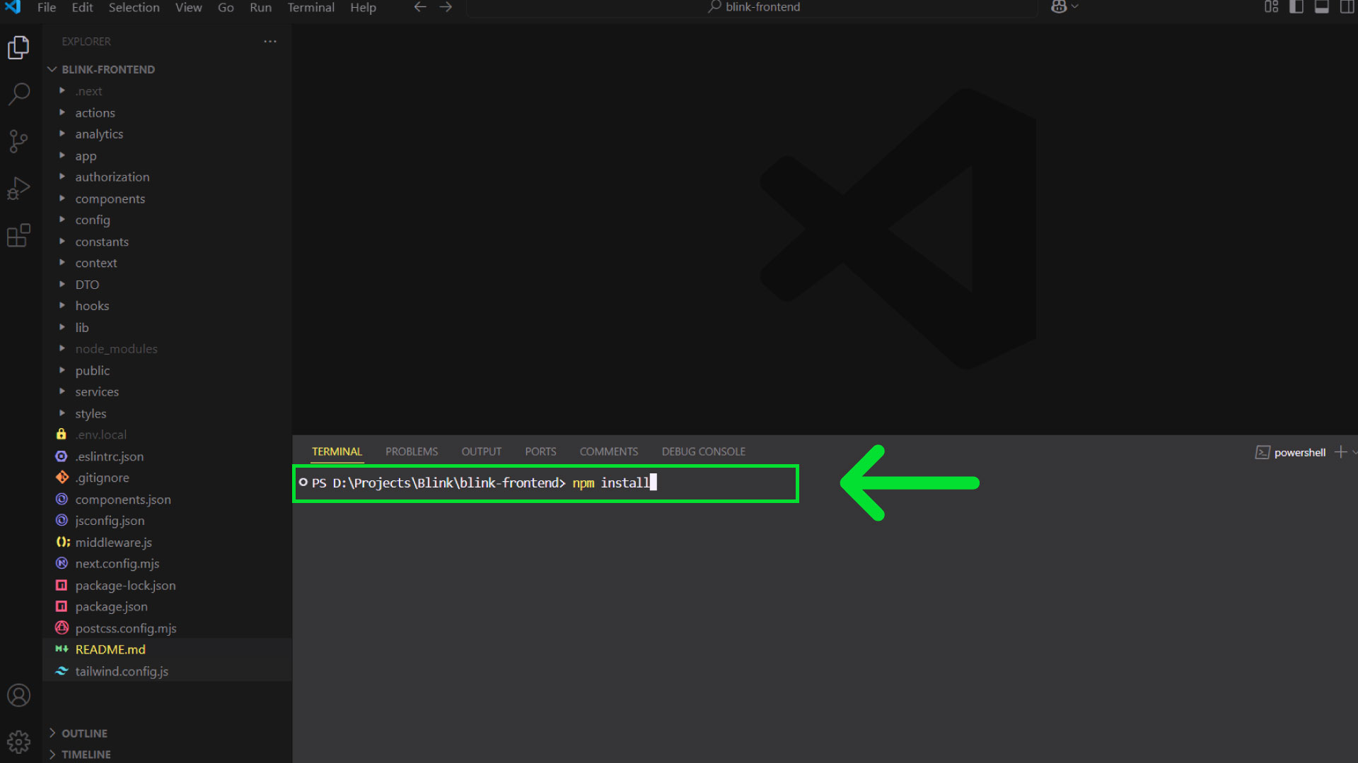 Frontend package install