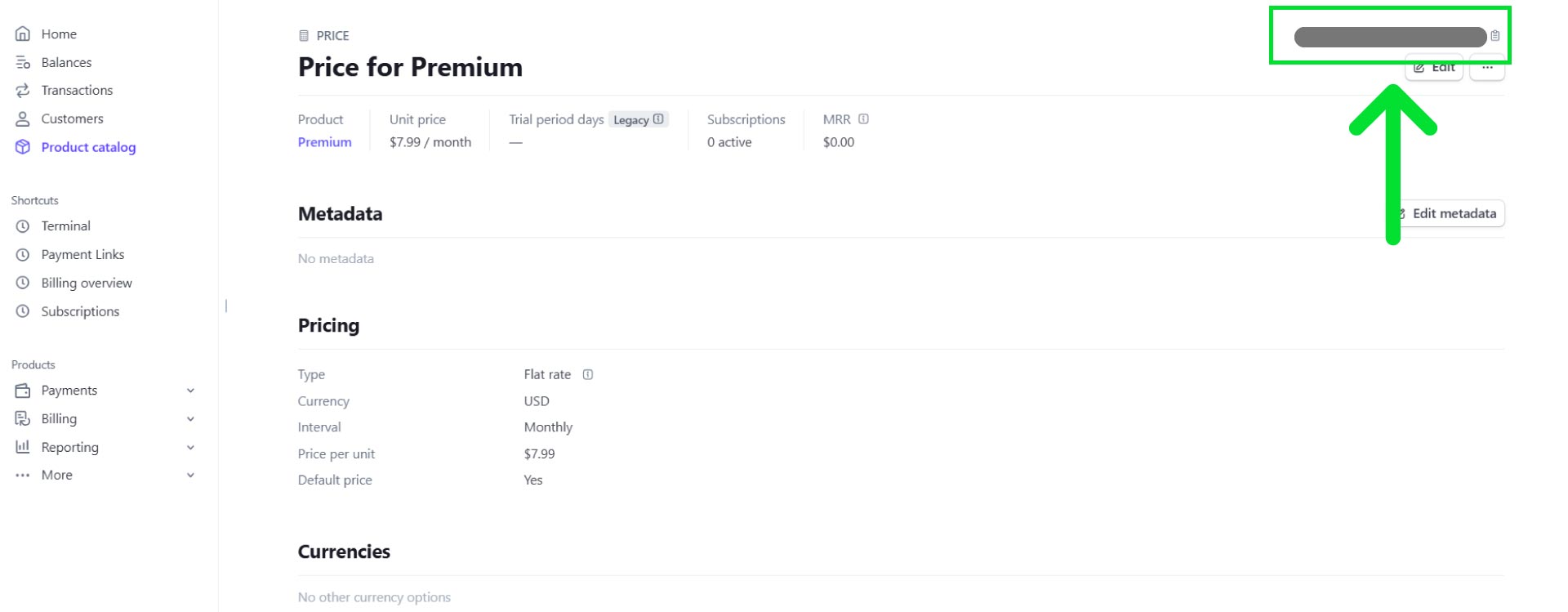 Get Product Price Id